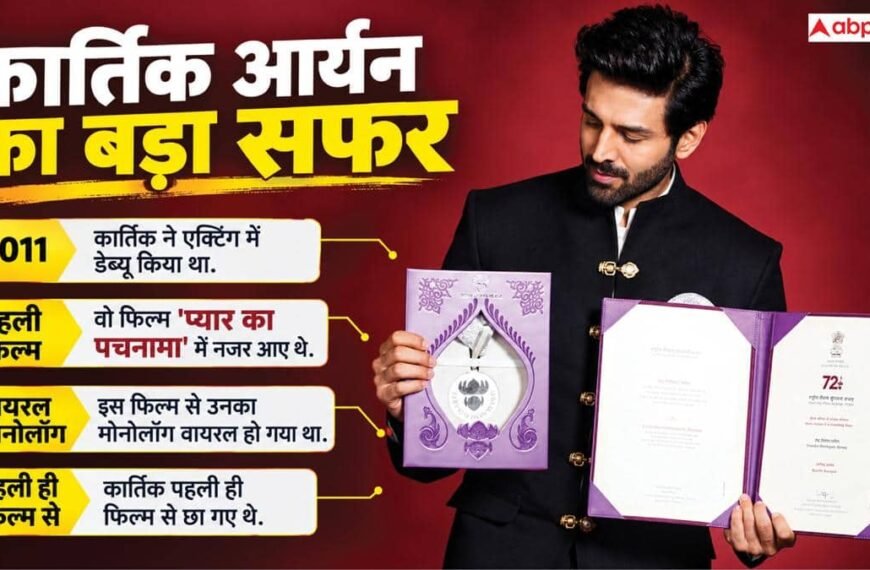 नेशनल अवॉर्ड लेकर लालबागचा राजा के दर्शन करने पहुंचे कार्तिक आर्यन, गणपति बप्पा का लिया आशीर्वाद