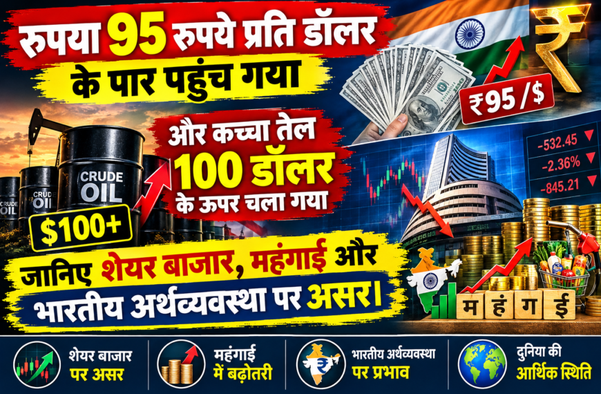रुपया 95 रुपये प्रति डॉलर के पार पहुंच…