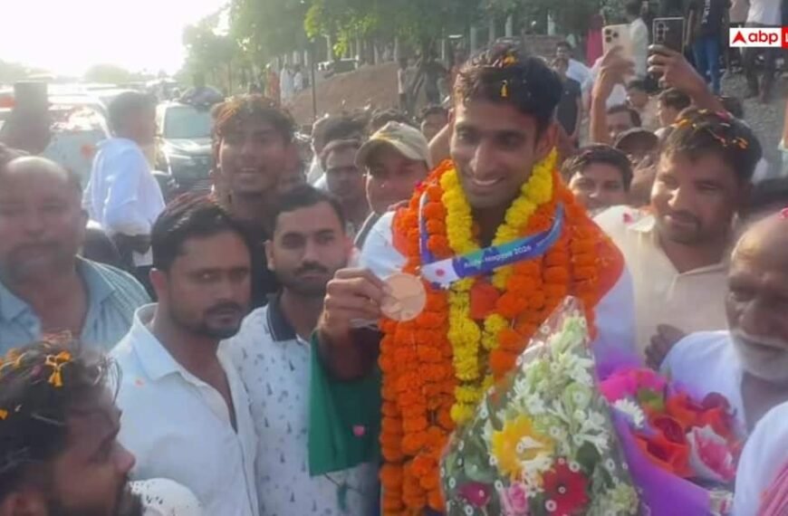 एशियन गेम्स में कांस्य जीतकर अमेठी लौटे सलमान खान, भव्य स्वागत