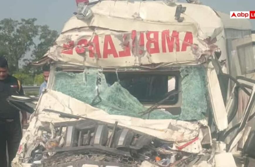 सुल्तानपुरः शहीद का पार्थिव शरीर ले जा रही एंबुलेंस ट्रक से भिड़ी, 4 लोगों की मौत